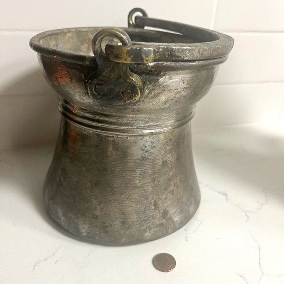 Antique Anatolian Solid Copper Bakrac (Ayran pot/bucket)